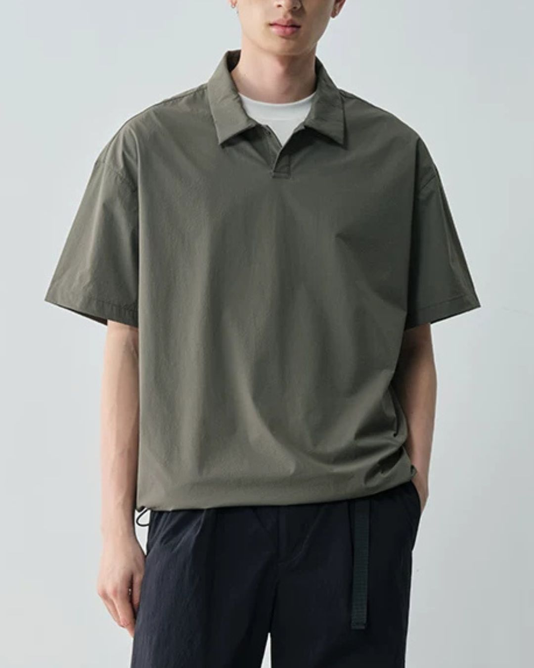 Nylon Drawstring Polo Shirt SS084 – prips