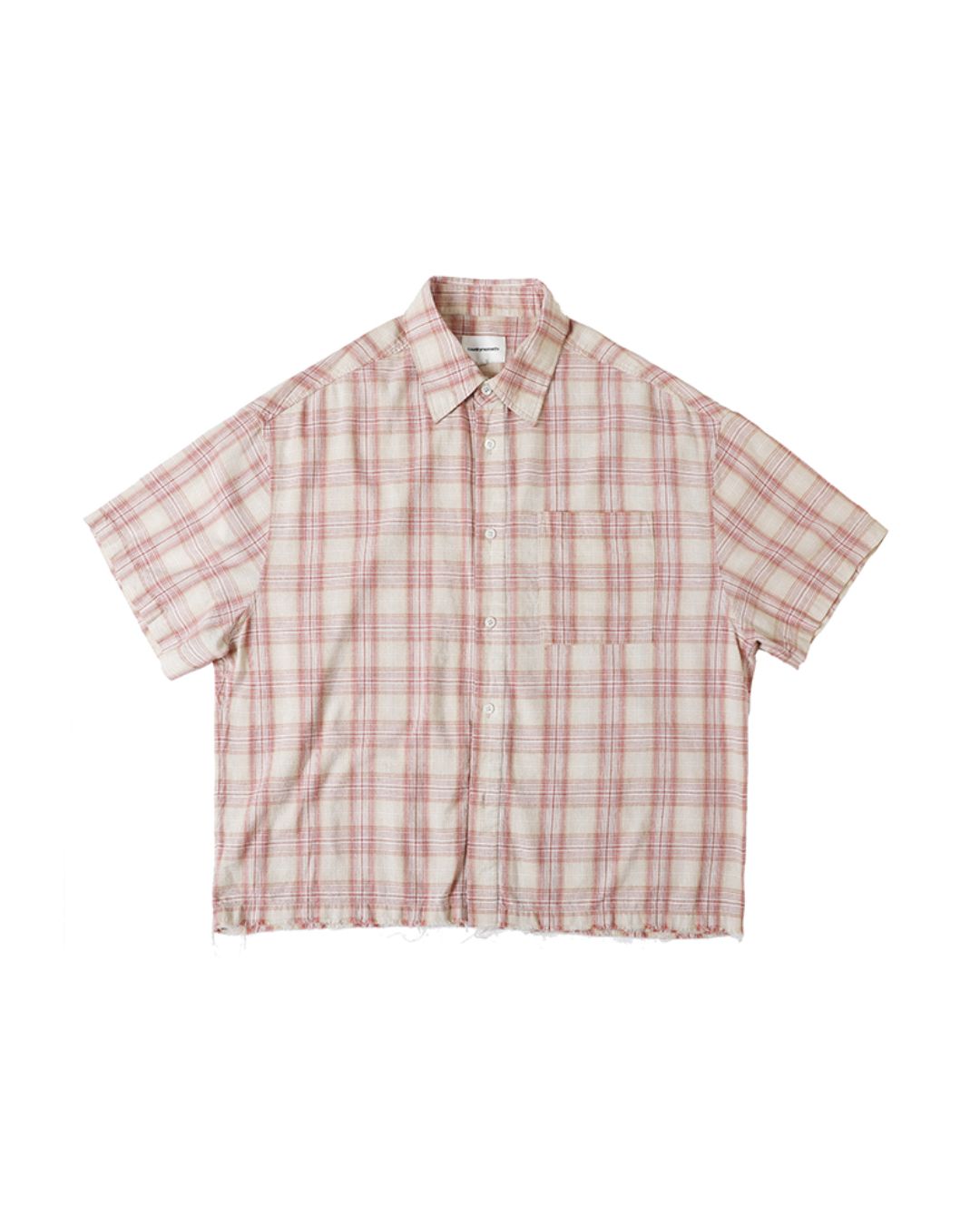 Red Checked Cut-off Shirt SS073