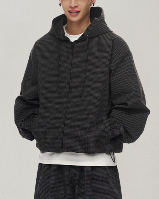 Check Full Zip Hoodie Jacket JK238