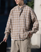 【10日以内お届け】Pure Cotton Checked Shirt LS104