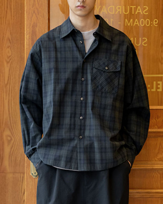 Tartan Check Loose Shirt LS096