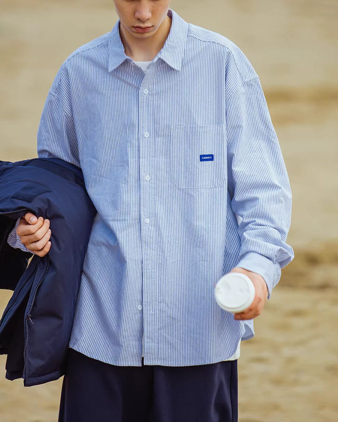【10日以内お届け】Casual Striped Shirt LS047