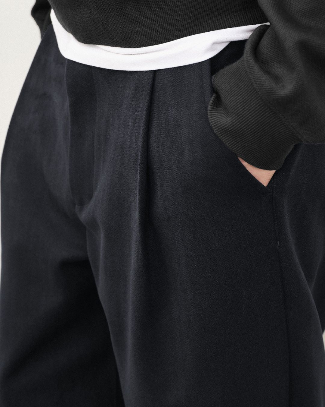 Wool Straight Wide Pants WP079