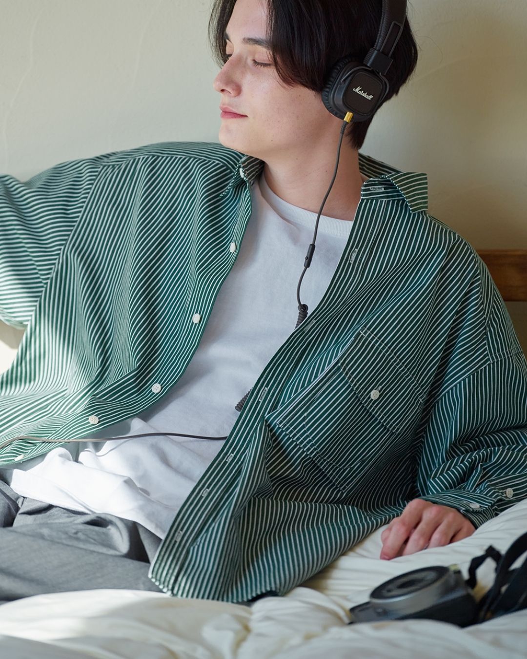 Cotton Loose Striped Shirt LS093