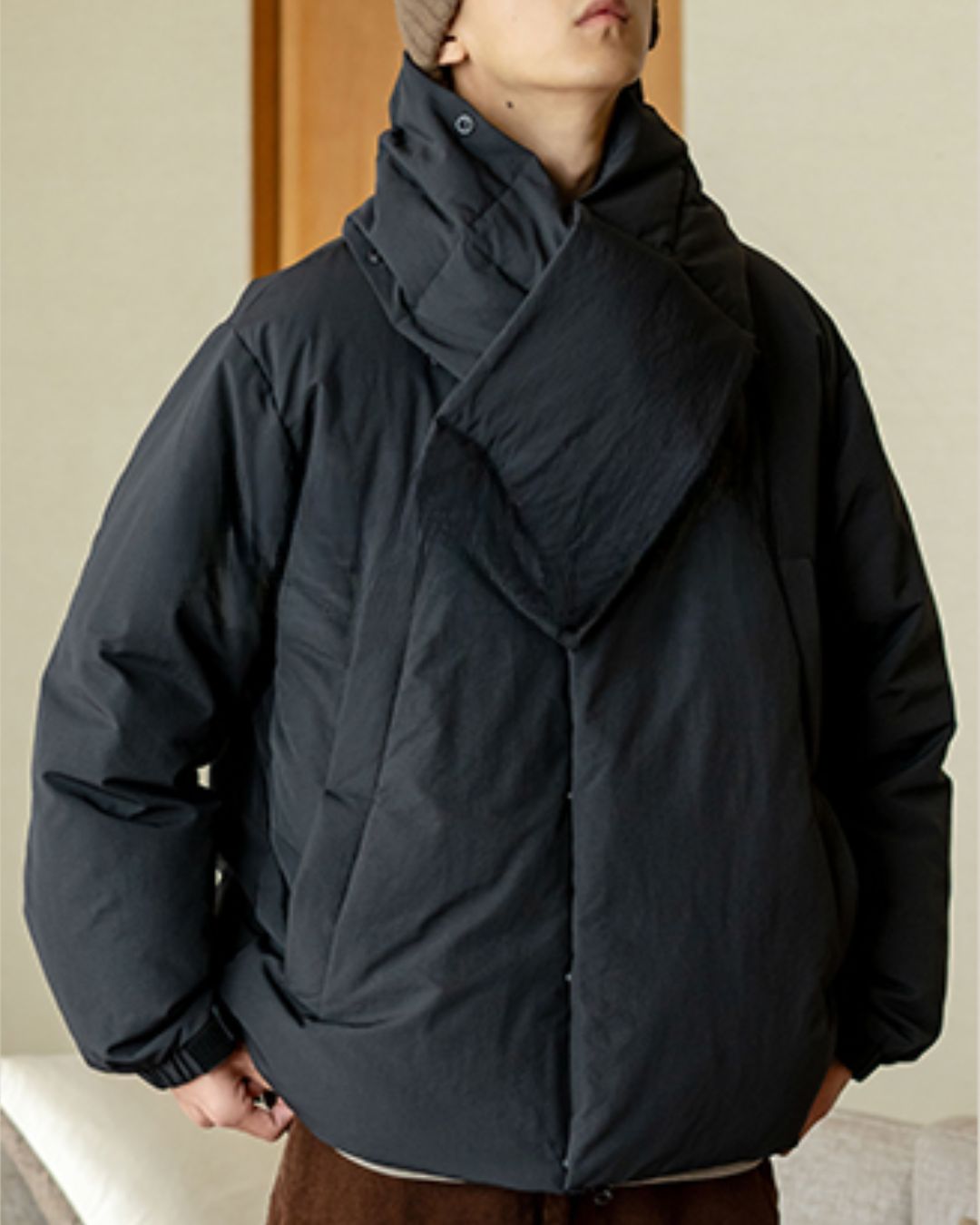 Scarf & Stand-collar Padded Jacket JK240