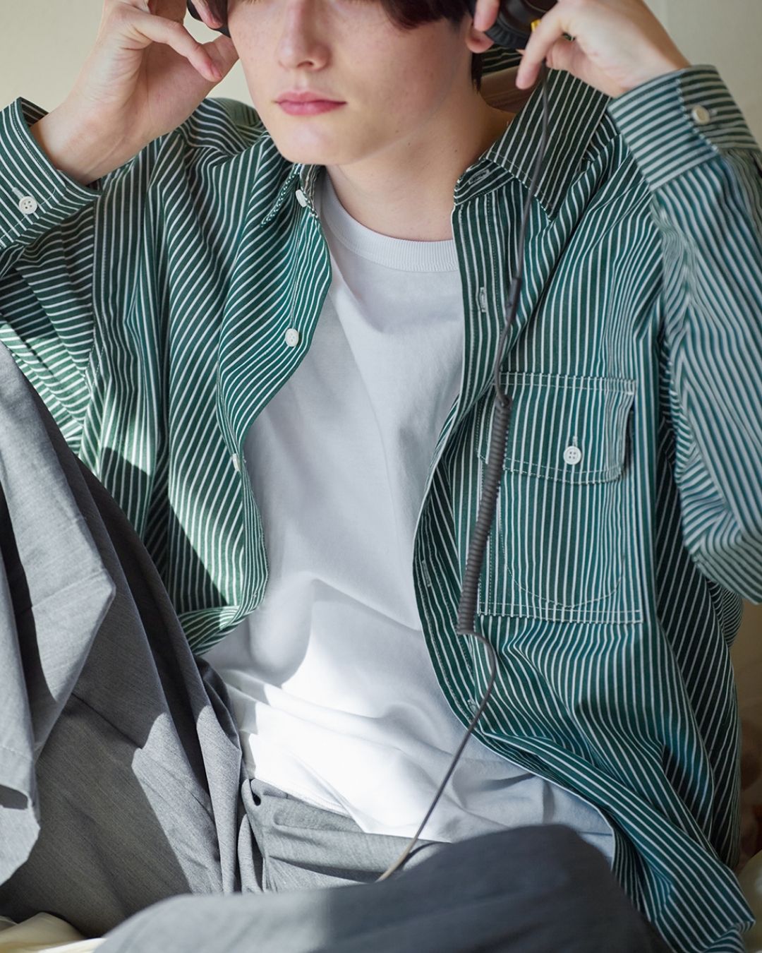 Cotton Loose Striped Shirt LS093