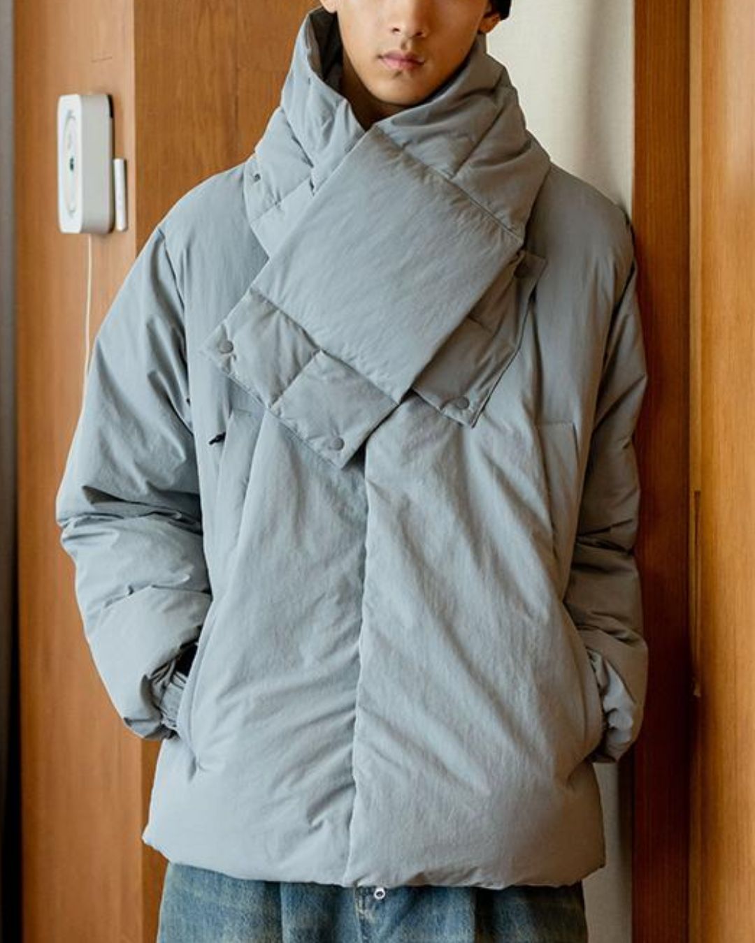 Scarf & Stand-collar Padded Jacket JK240