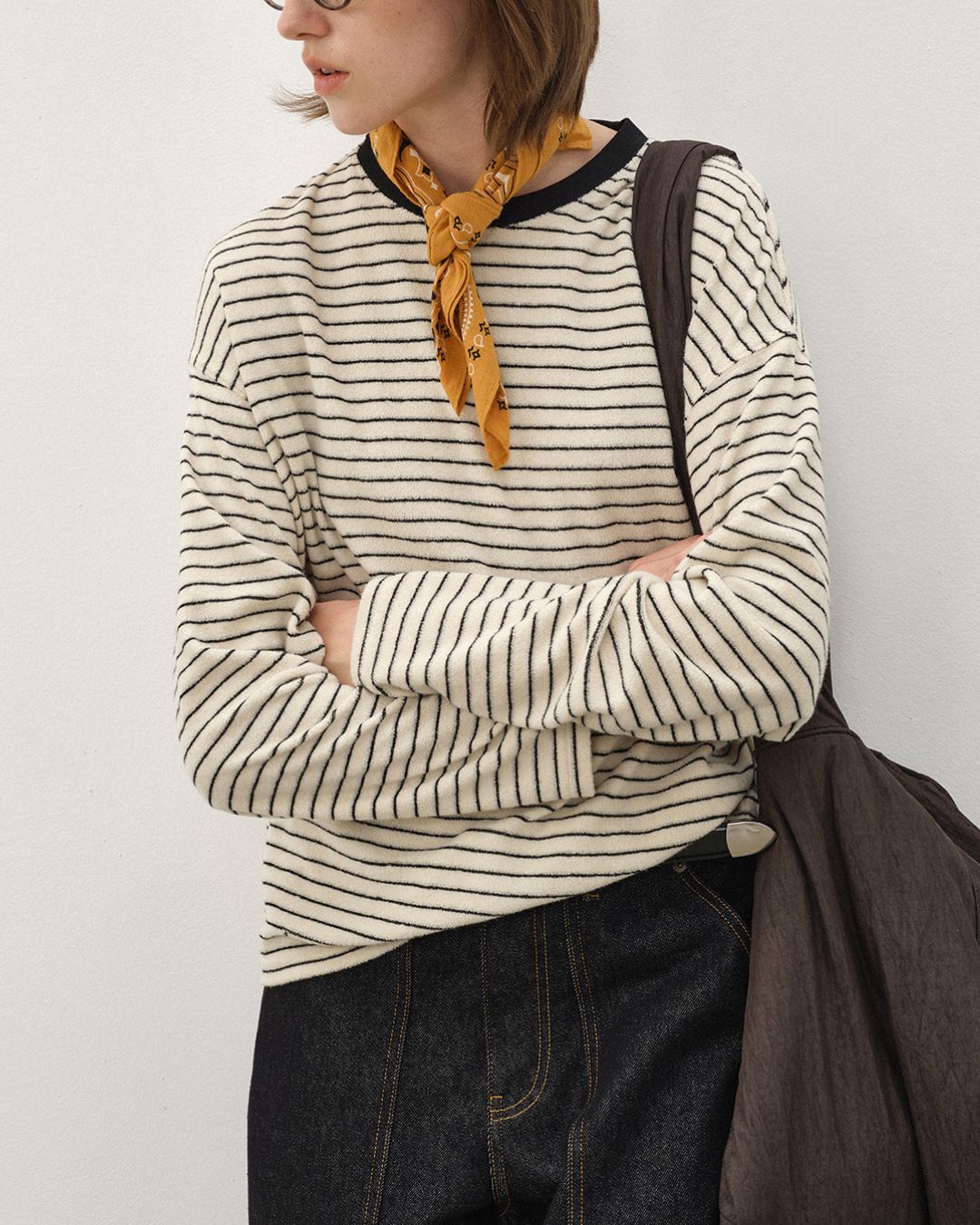 Terry Cloth Border T-shirt LT069