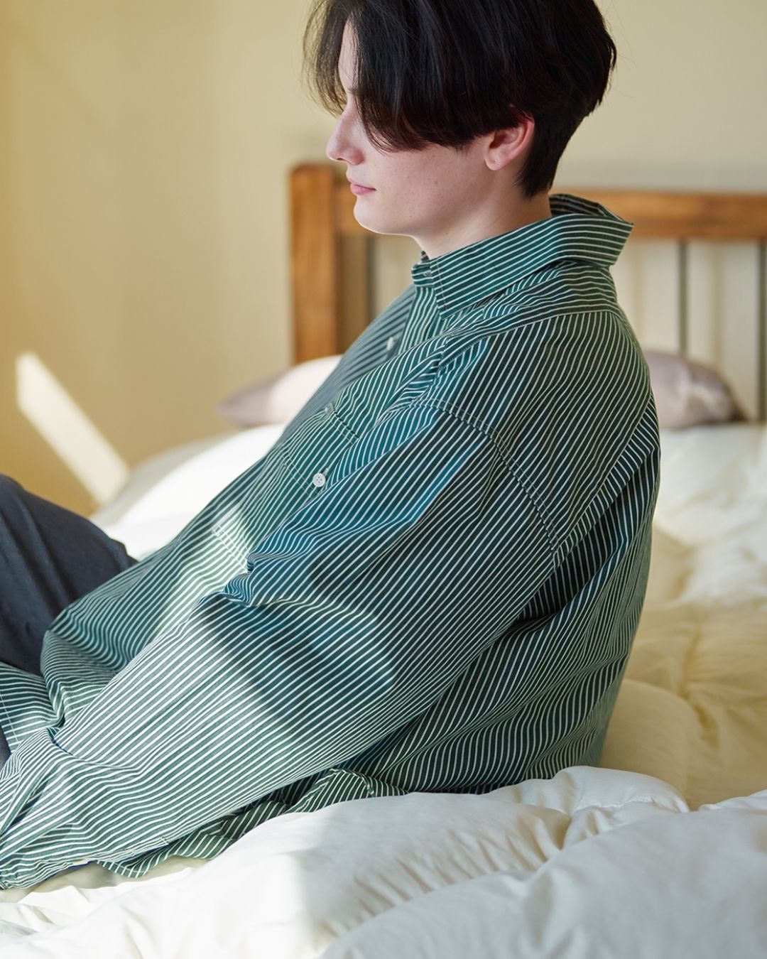 Cotton Loose Striped Shirt LS093