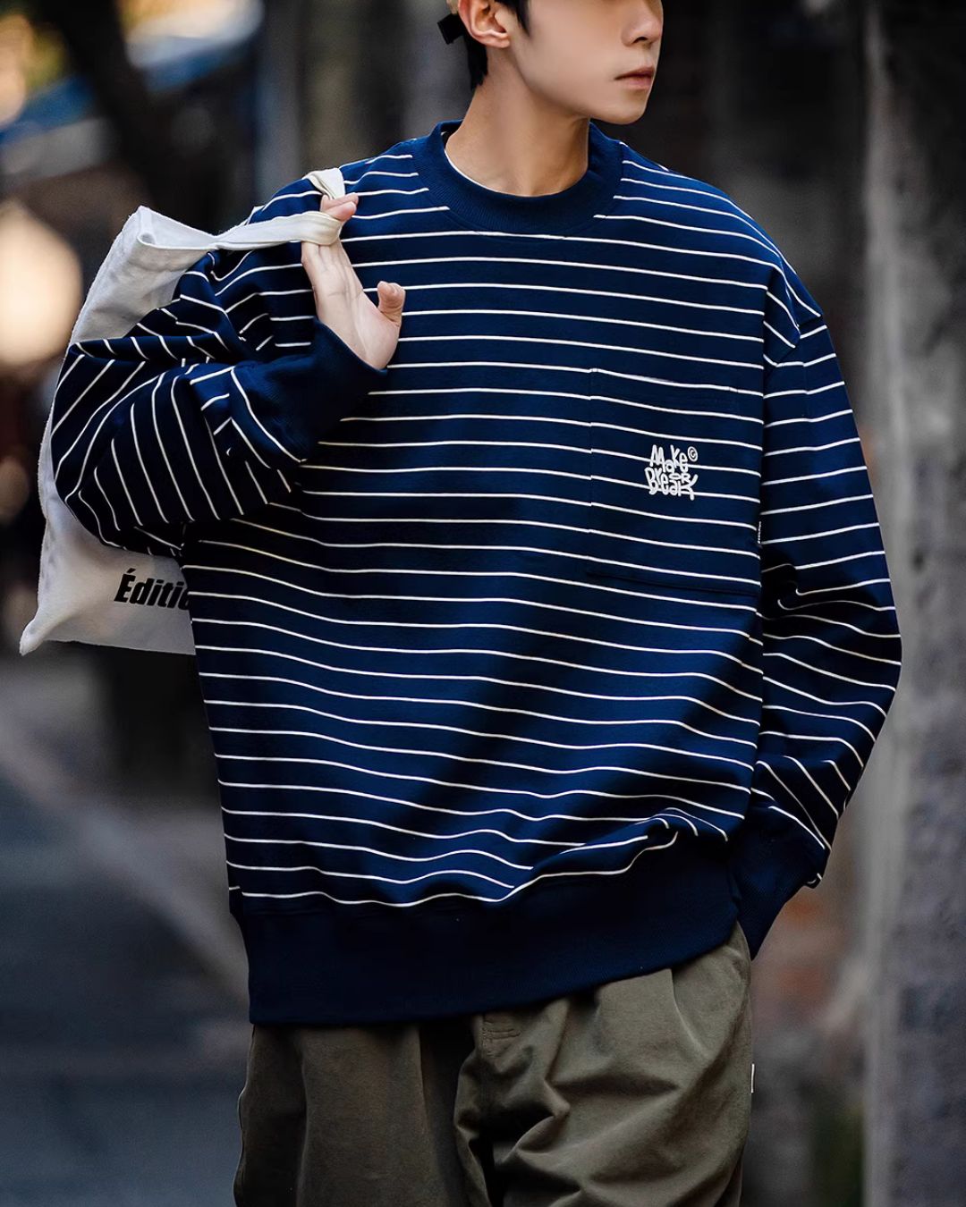 【10日以内お届け】Border Pocket Sweat SW068