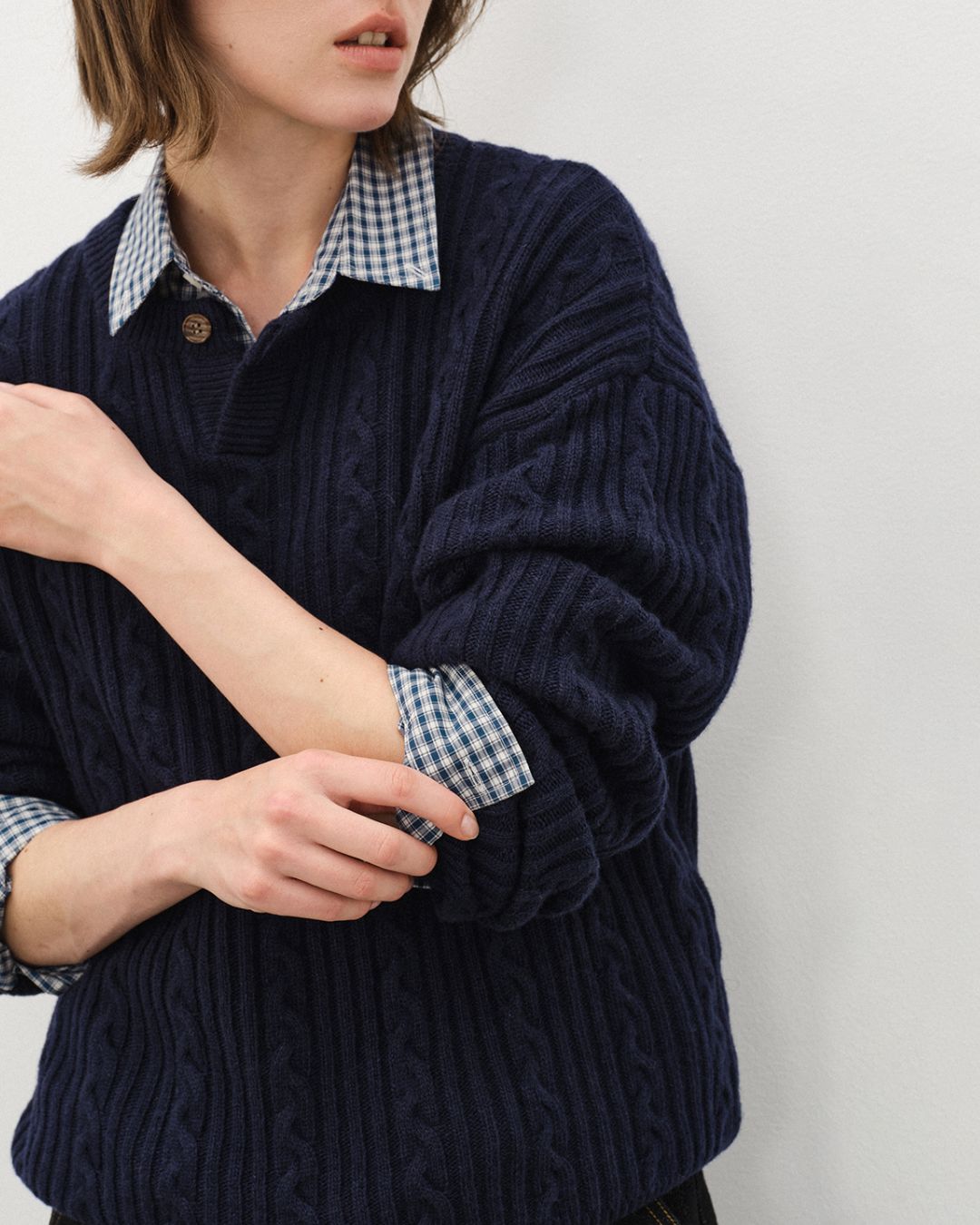 Retro Blue Check Shirt LS094