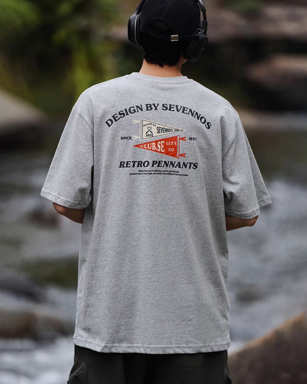 Cotton Back Print T-shirt ST069