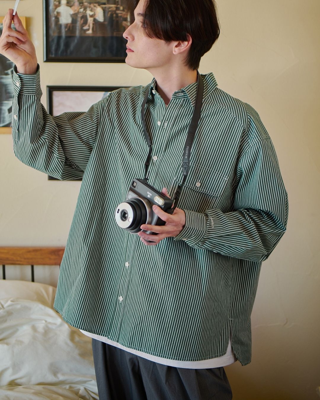 Cotton Loose Striped Shirt LS093