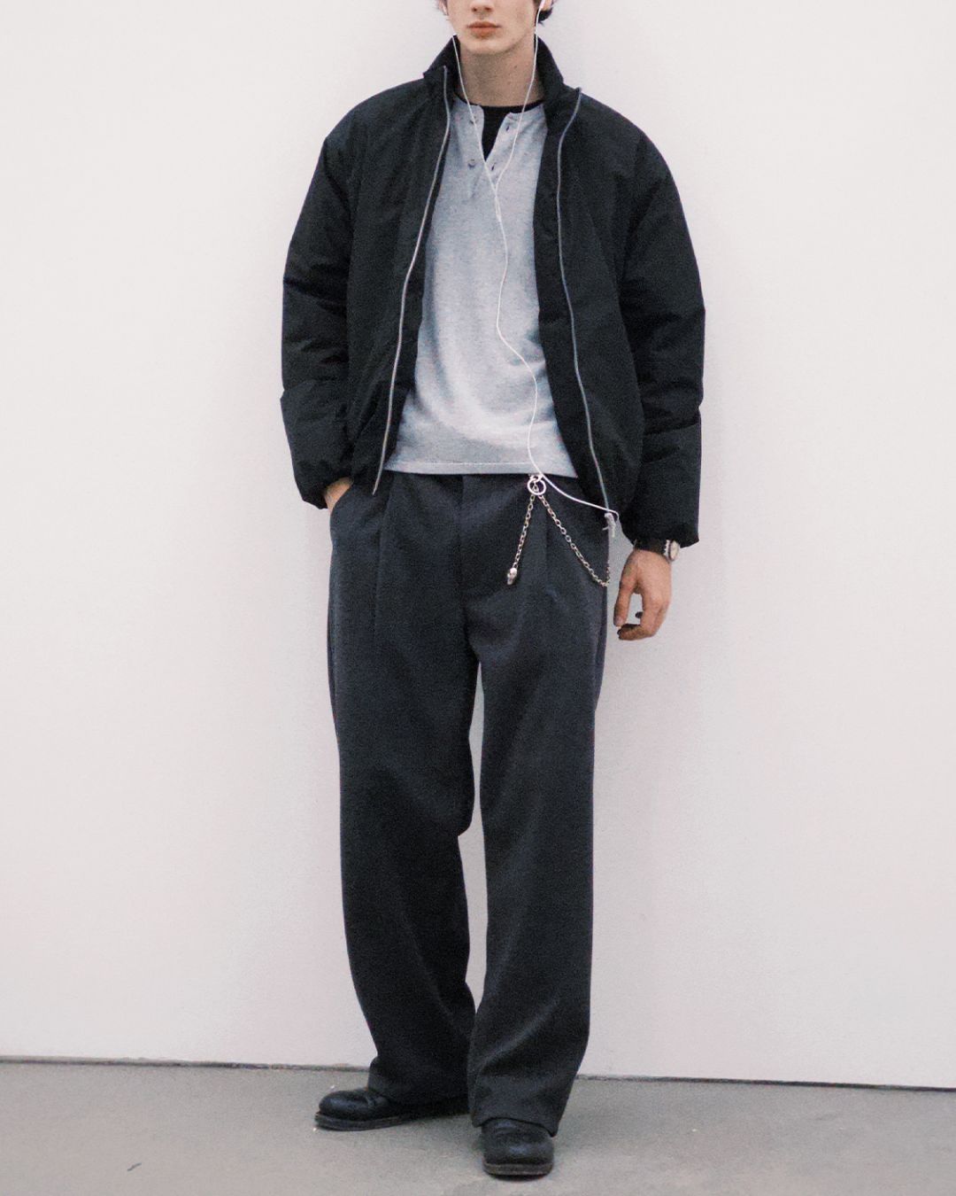 Wool Straight Wide Pants WP079
