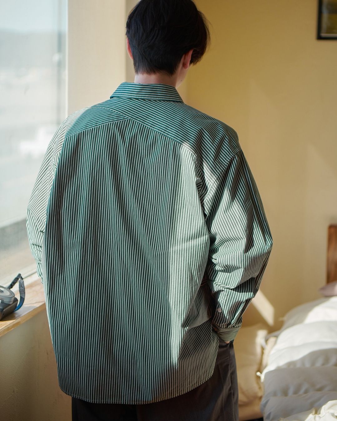 Cotton Loose Striped Shirt LS093