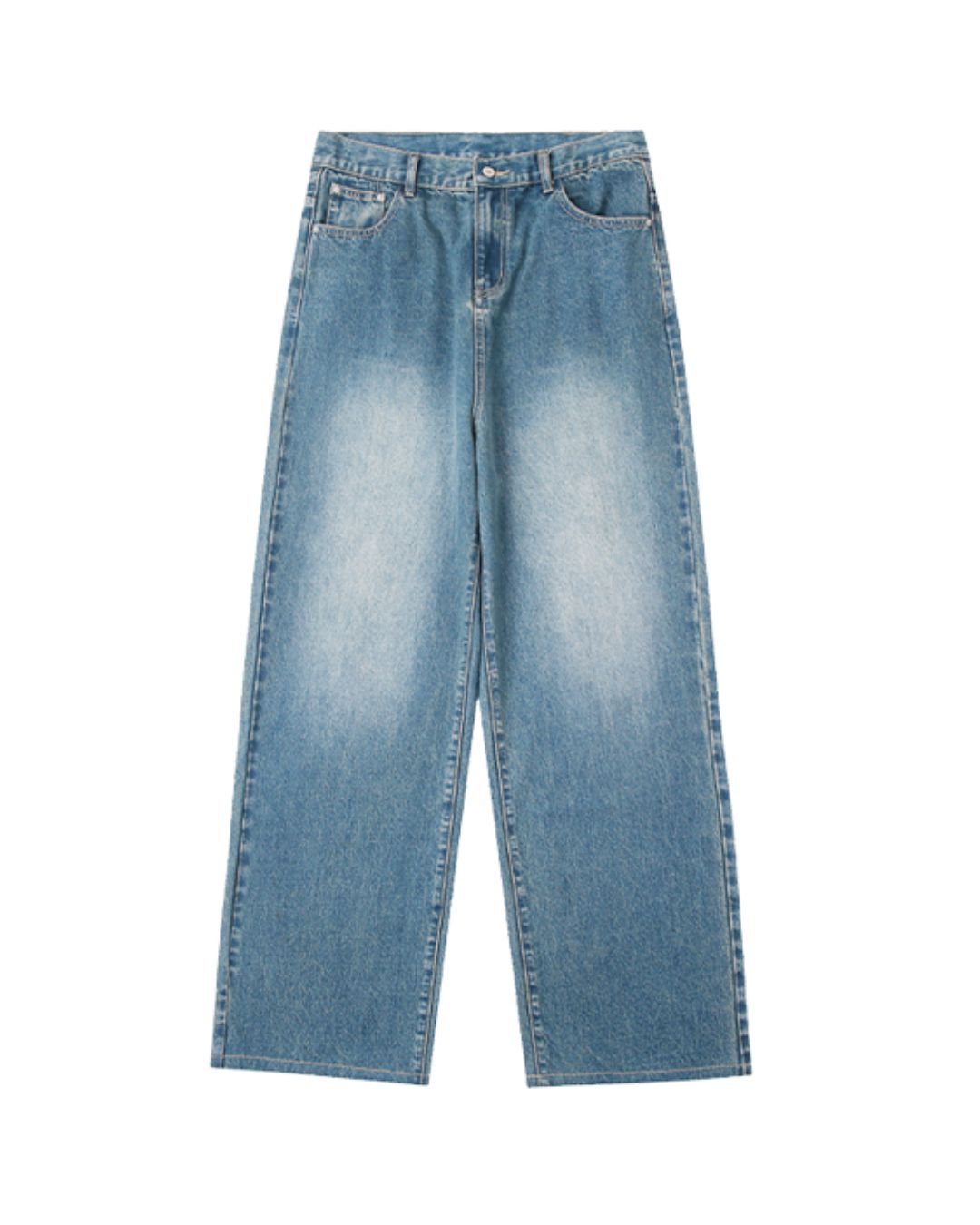 Washed Blue Straight Jeans DP051