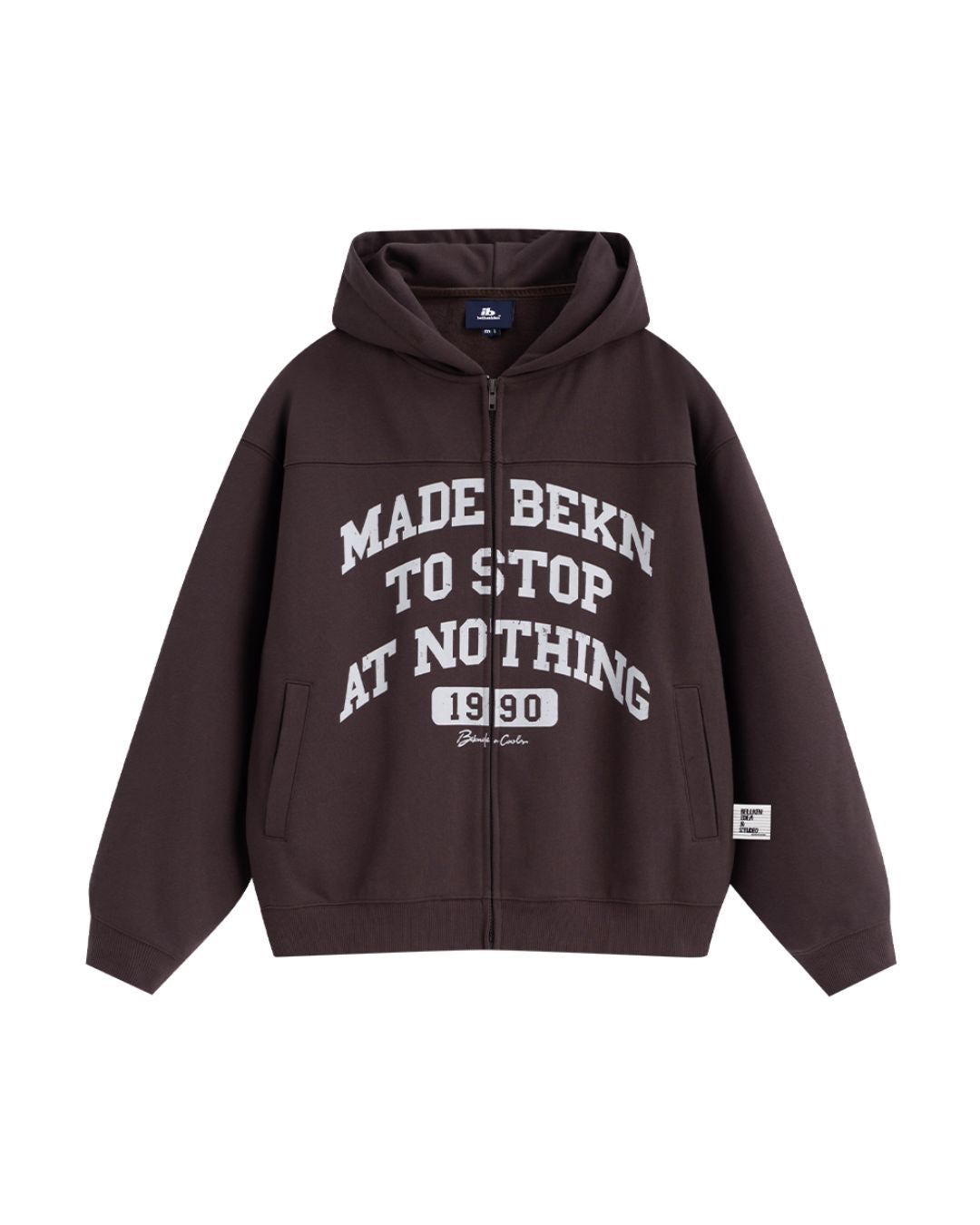 Distressed Print Full Zip Hoodie HD073