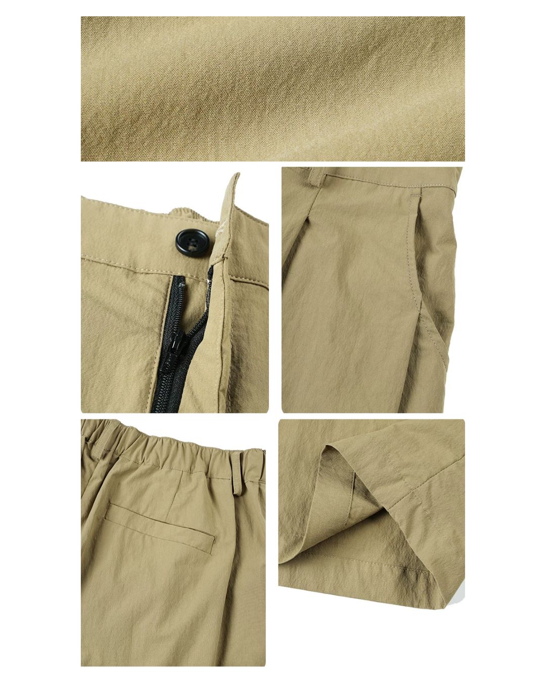 Cotton-Nylon Pleated Shorts SP077