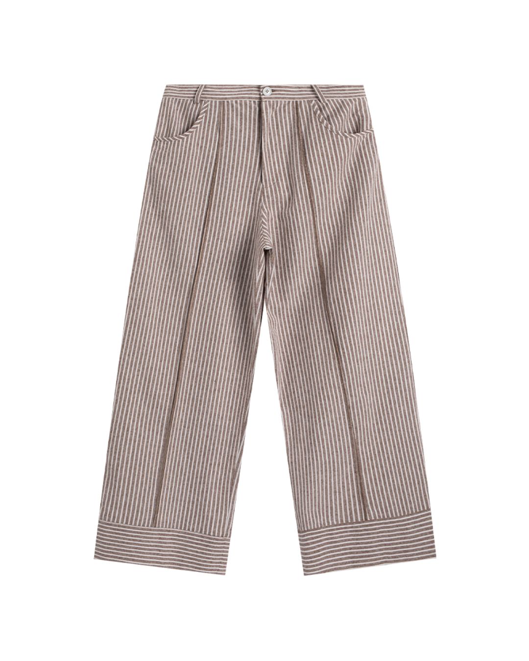 Cotton Striped Wide Pants WP082
