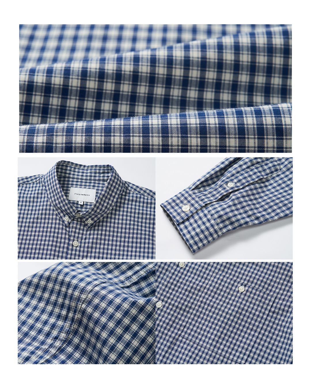 Retro Blue Check Shirt LS094