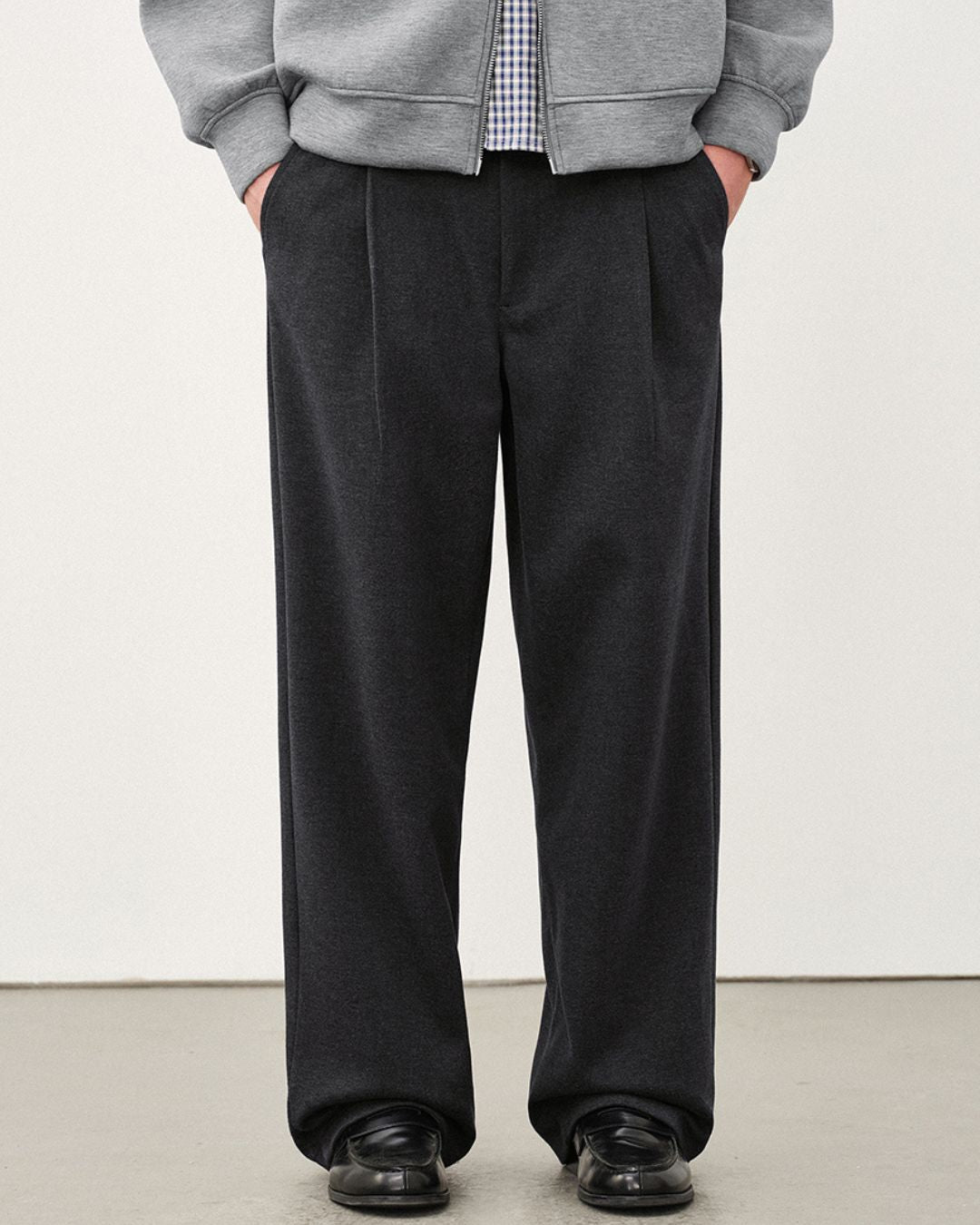 Wool Straight Wide Pants WP079