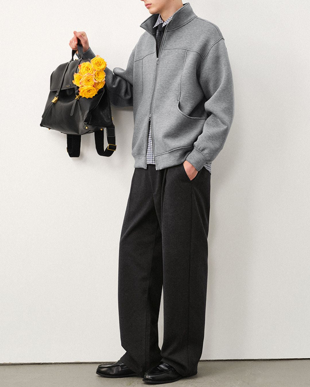 Wool Straight Wide Pants WP079