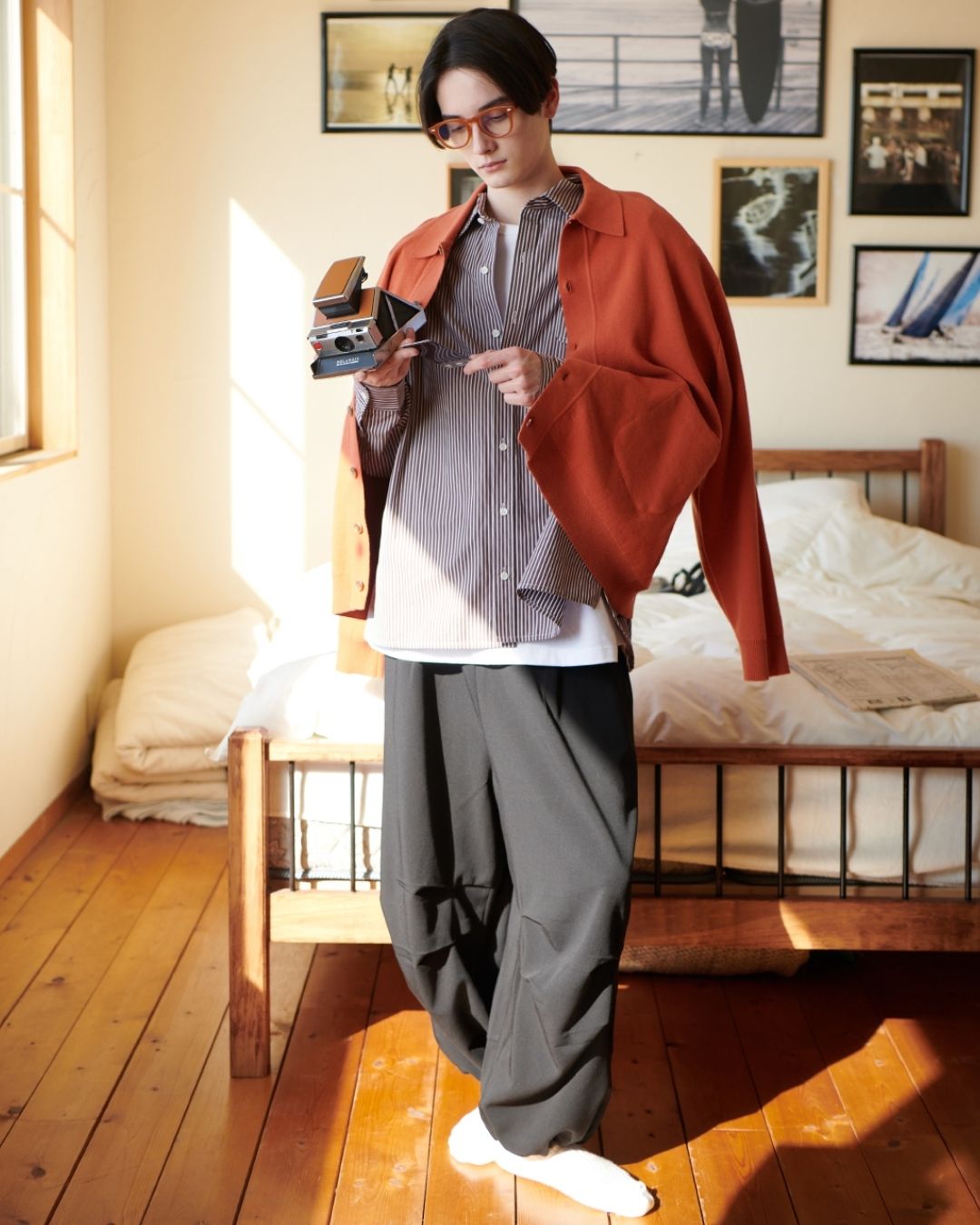 Cotton Loose Striped Shirt LS093