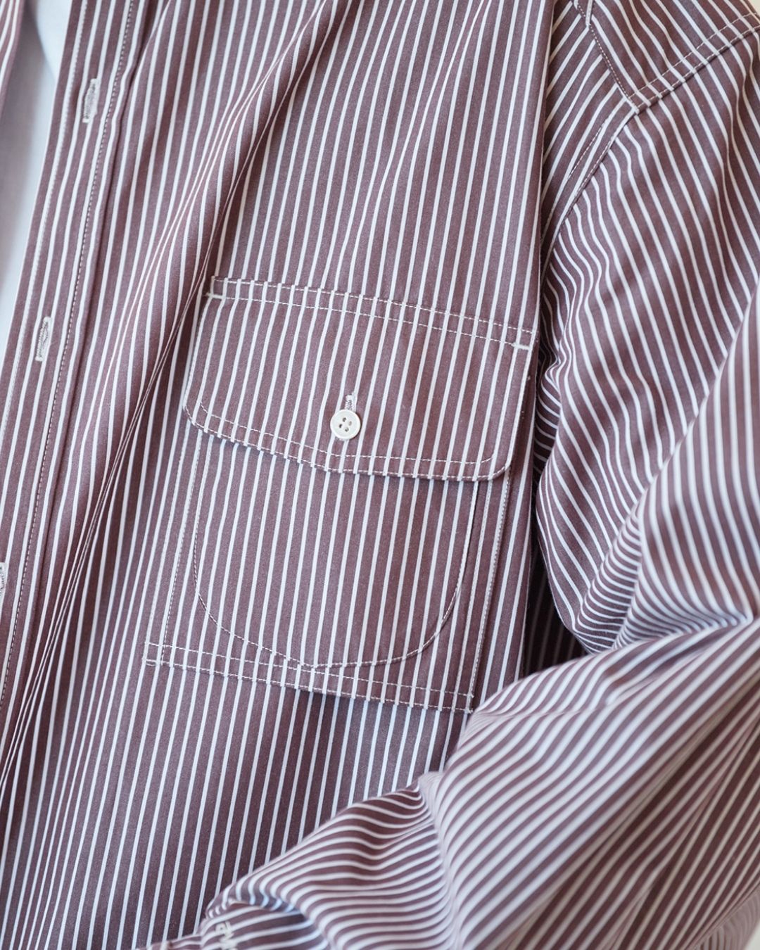 Cotton Loose Striped Shirt LS093