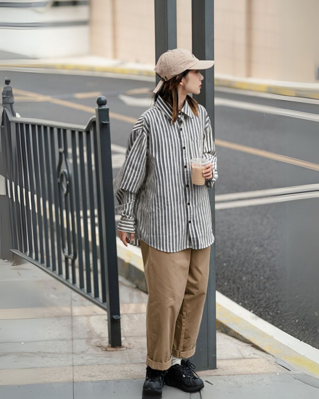 【10日以内お届け】Stripe Loose shirt LS001
