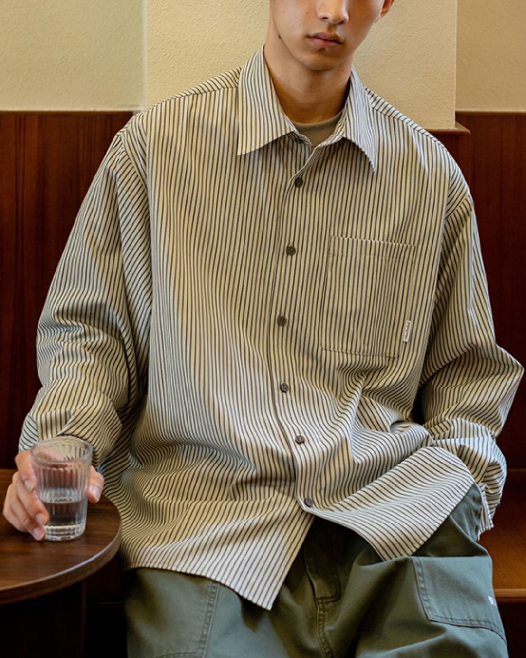 Oversized Striped Shirt LS095