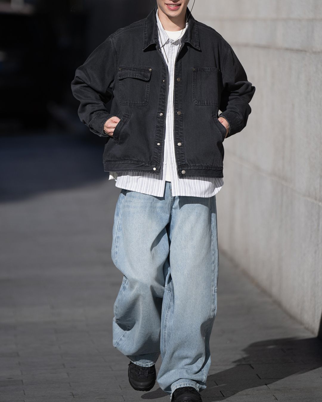 Washed Black Work Jacket JK235