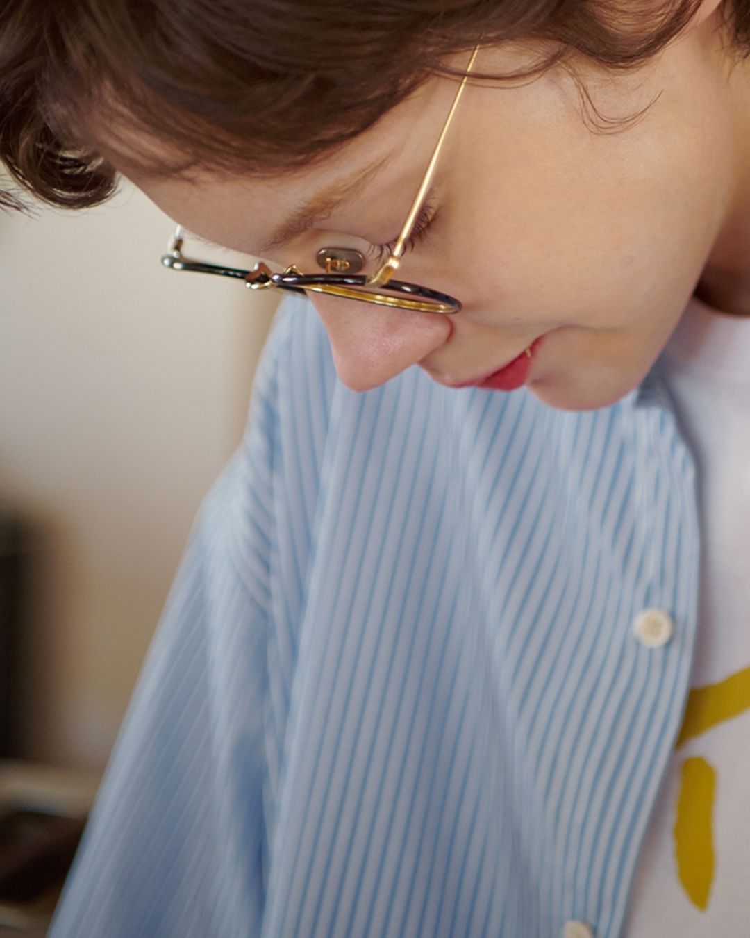 Cotton Loose Striped Shirt LS093