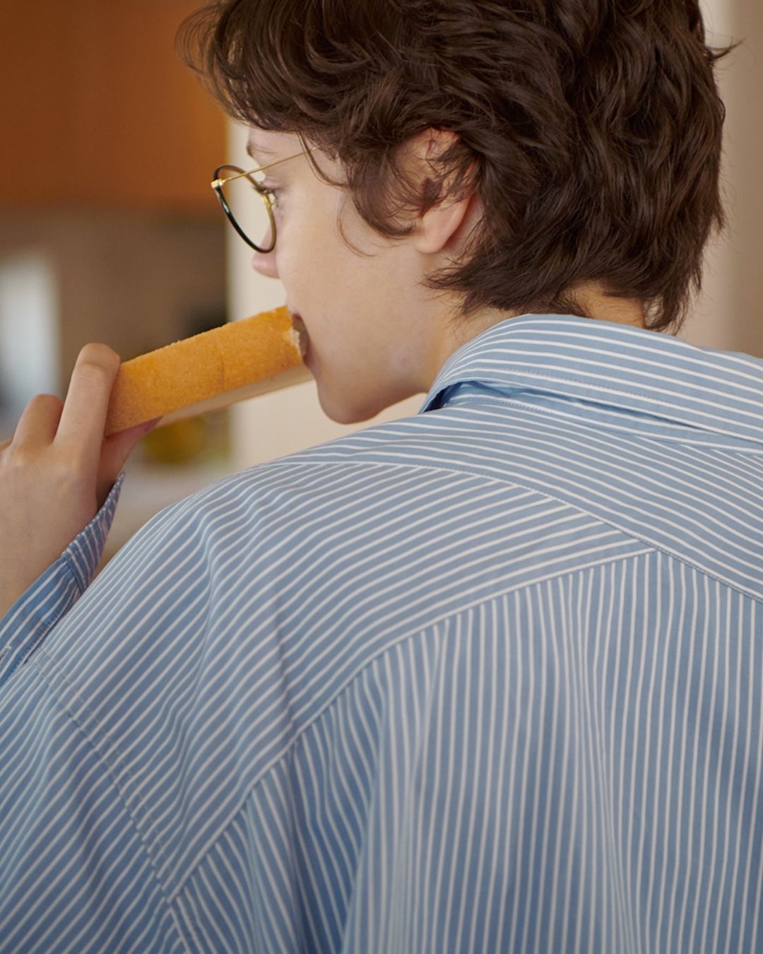 Cotton Loose Striped Shirt LS093