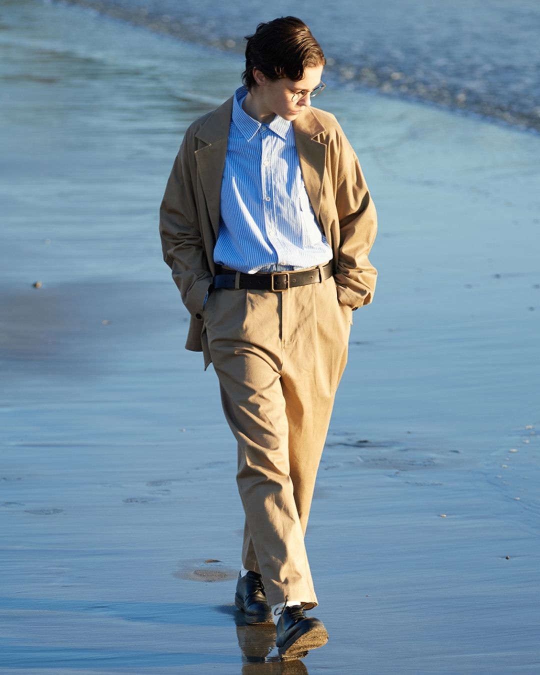 Cotton Loose Striped Shirt LS093