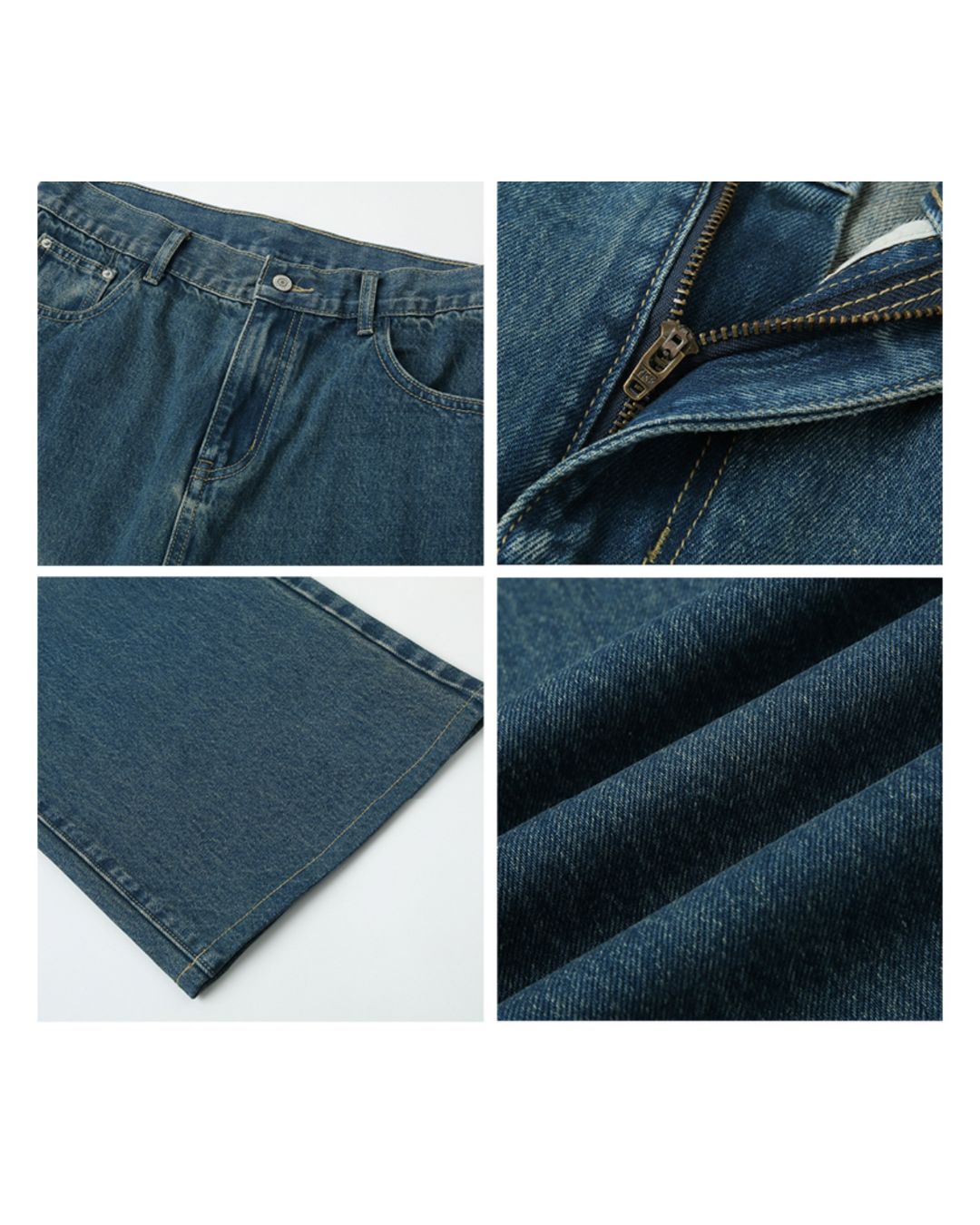 Washed Blue Straight Jeans DP051