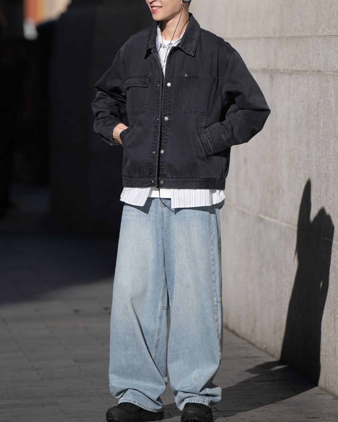 Washed Black Work Jacket JK235