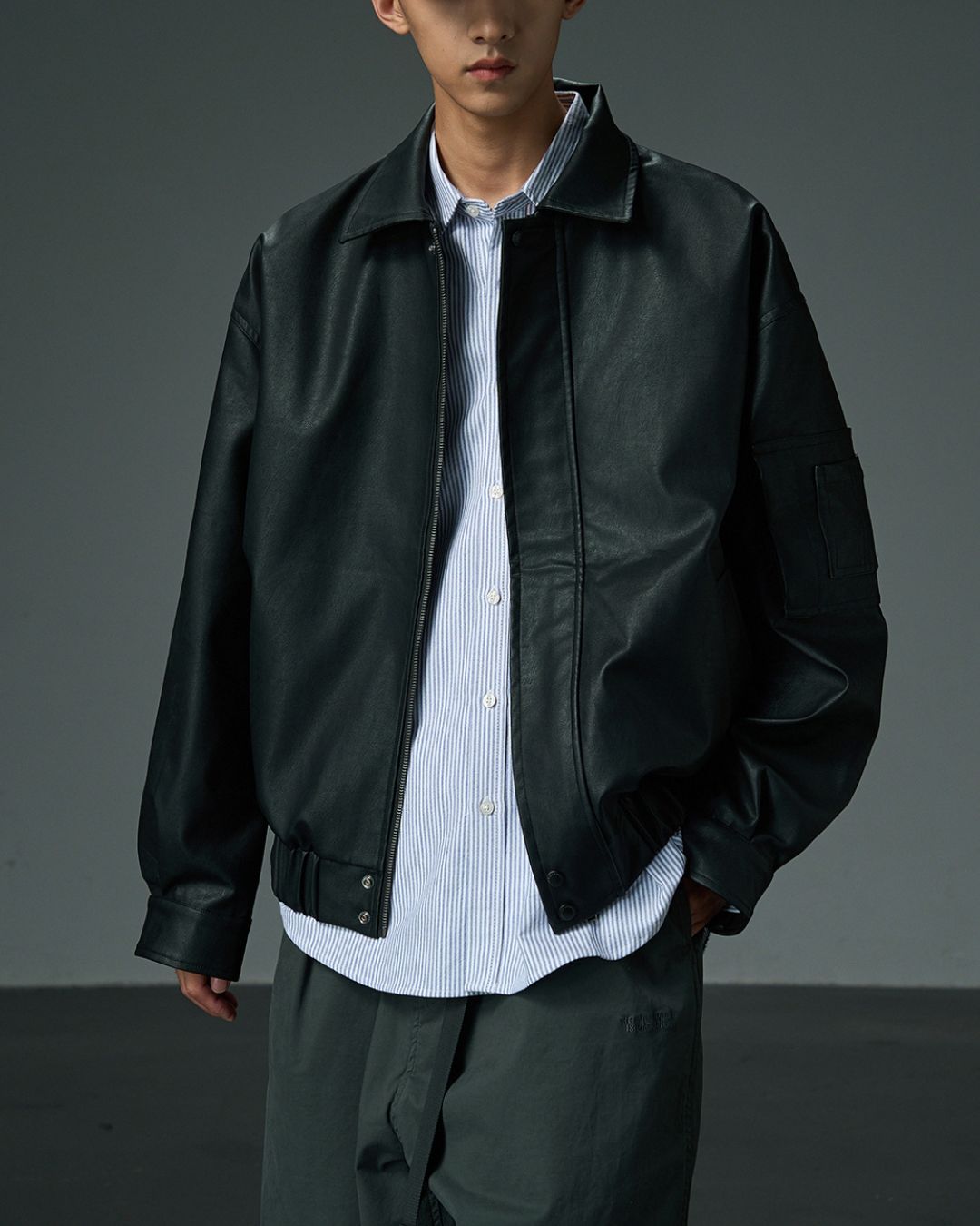 Basic PU Leather Jacket JK213