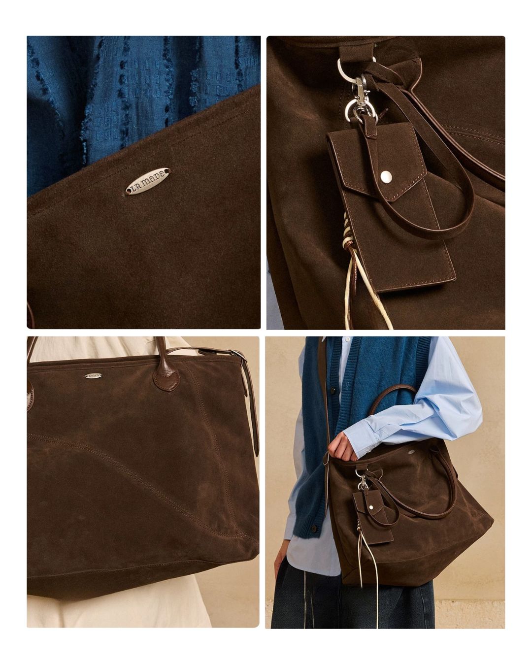 Multi-way Suede Tote Bag BG017