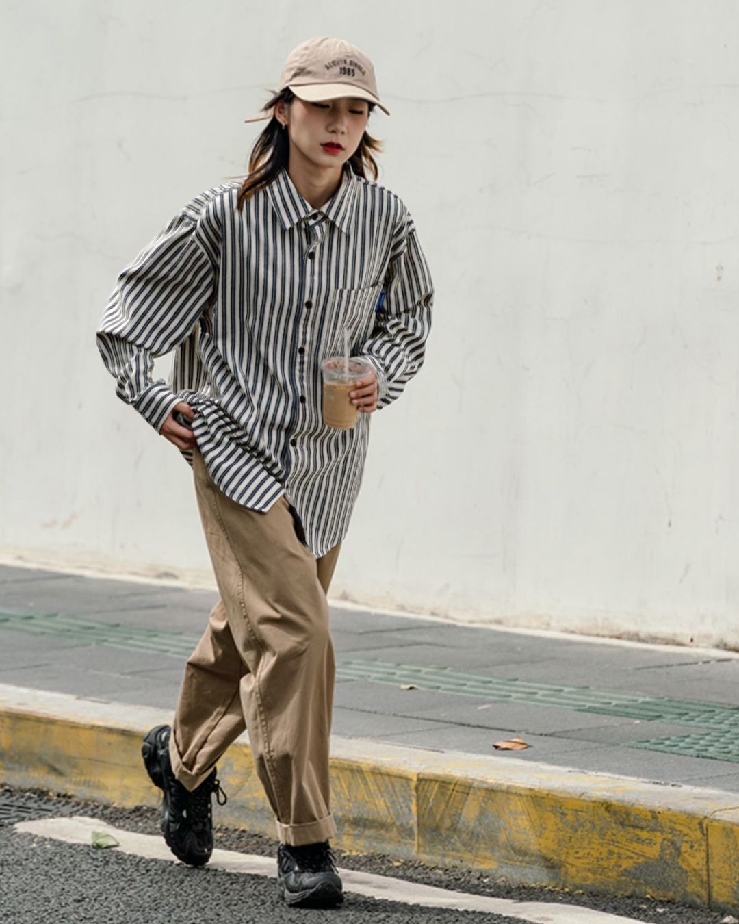 【10日以内お届け】Stripe Loose shirt LS001