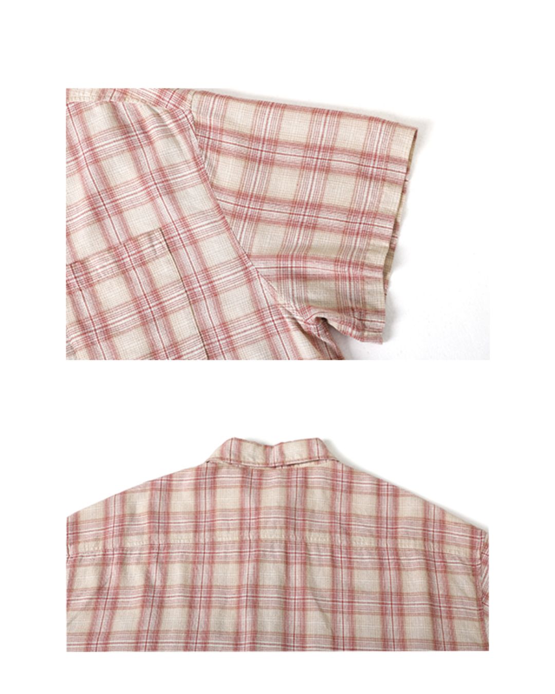 Red Checked Cut-off Shirt SS073