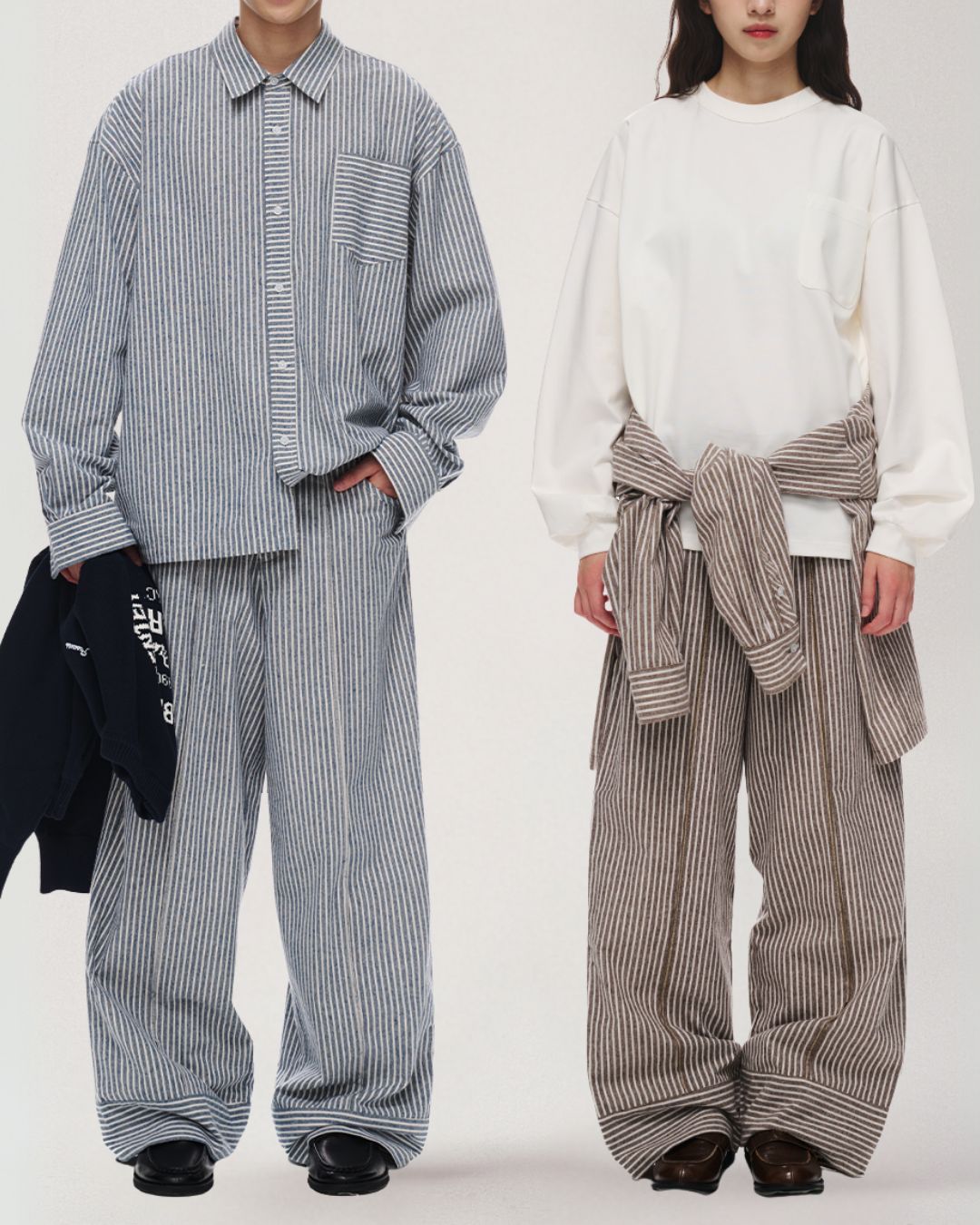 Cotton Striped Wide Pants WP082
