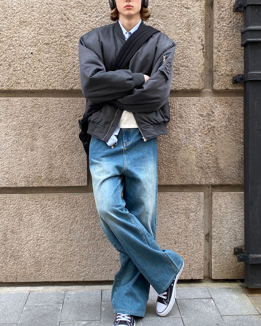 Washed Blue Straight Jeans DP051