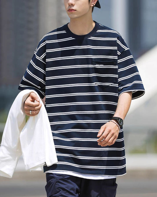 【セール】Pocket Border Navy T-shirt ST125