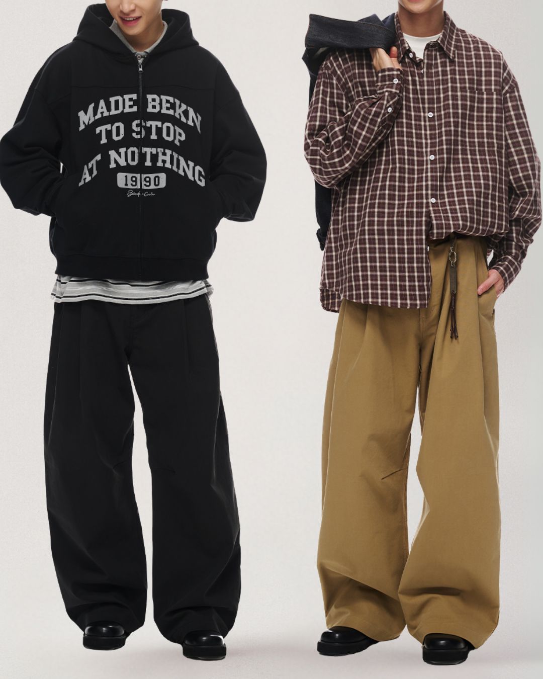 Tuck Wide Curved Pants WP084