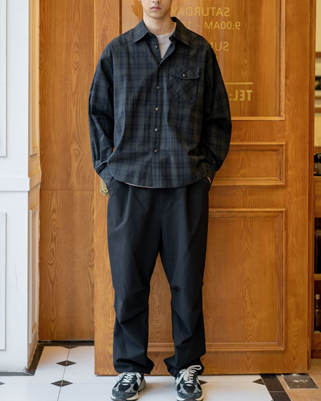 Tartan Check Loose Shirt LS096