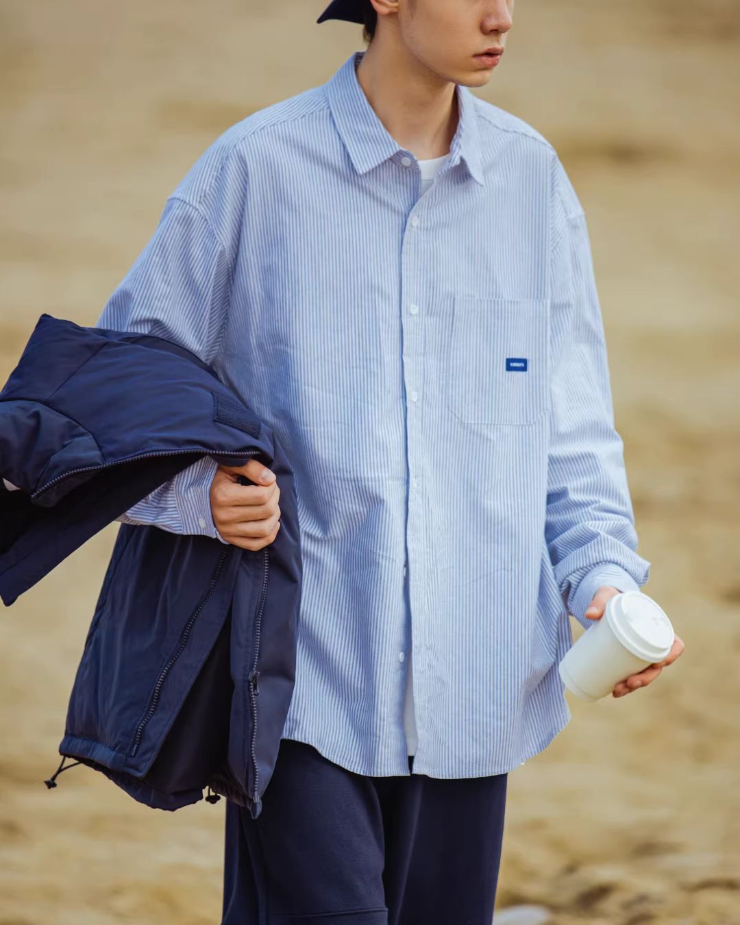 【10日以内お届け】Casual Striped Shirt LS047