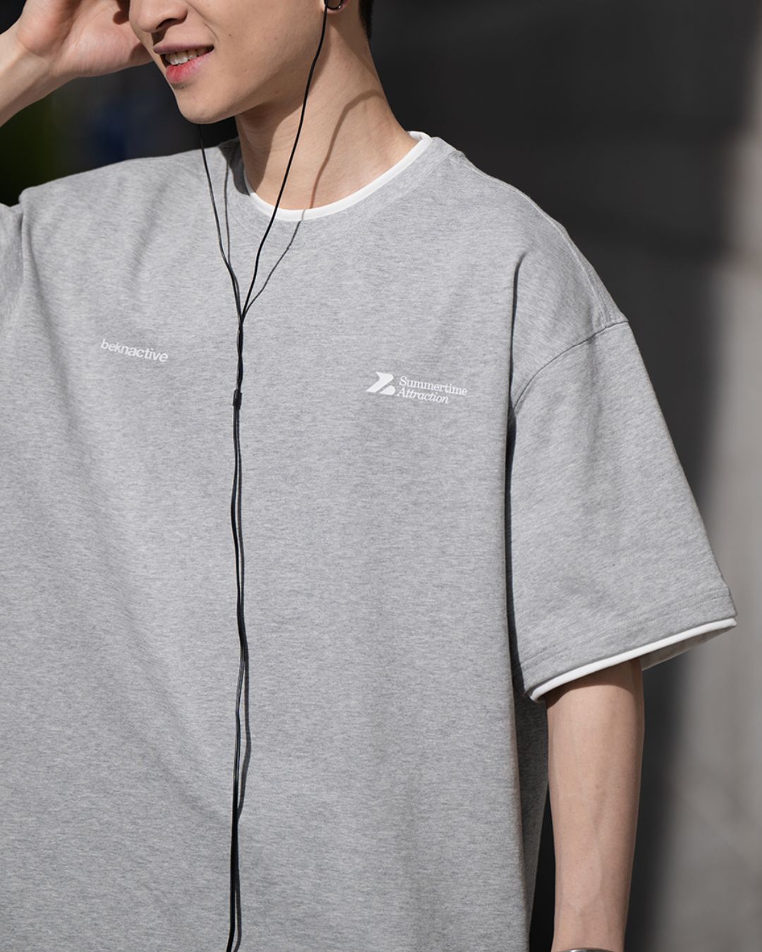 Layered Cotton T-shirt ST163