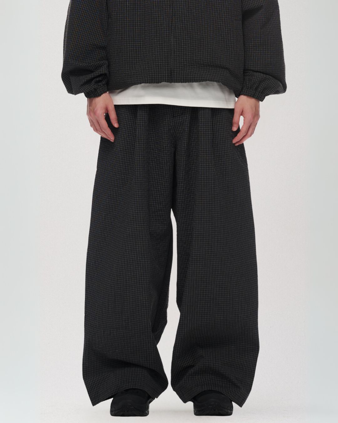 Tuck Wide Check Pants WP083