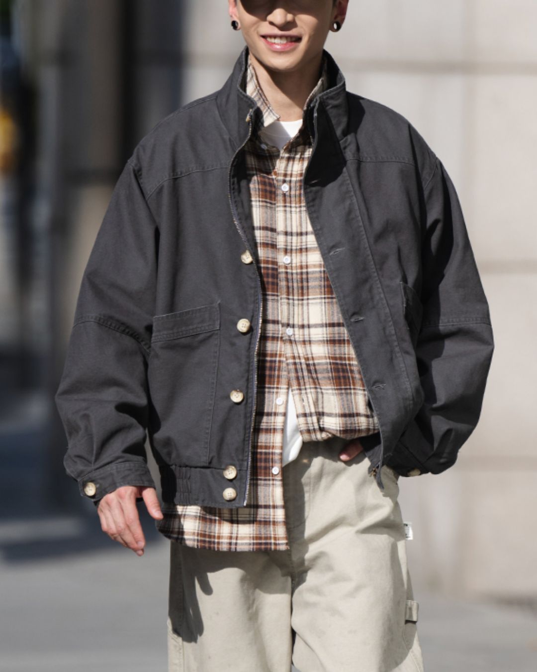 Washed Button Jacket JK175