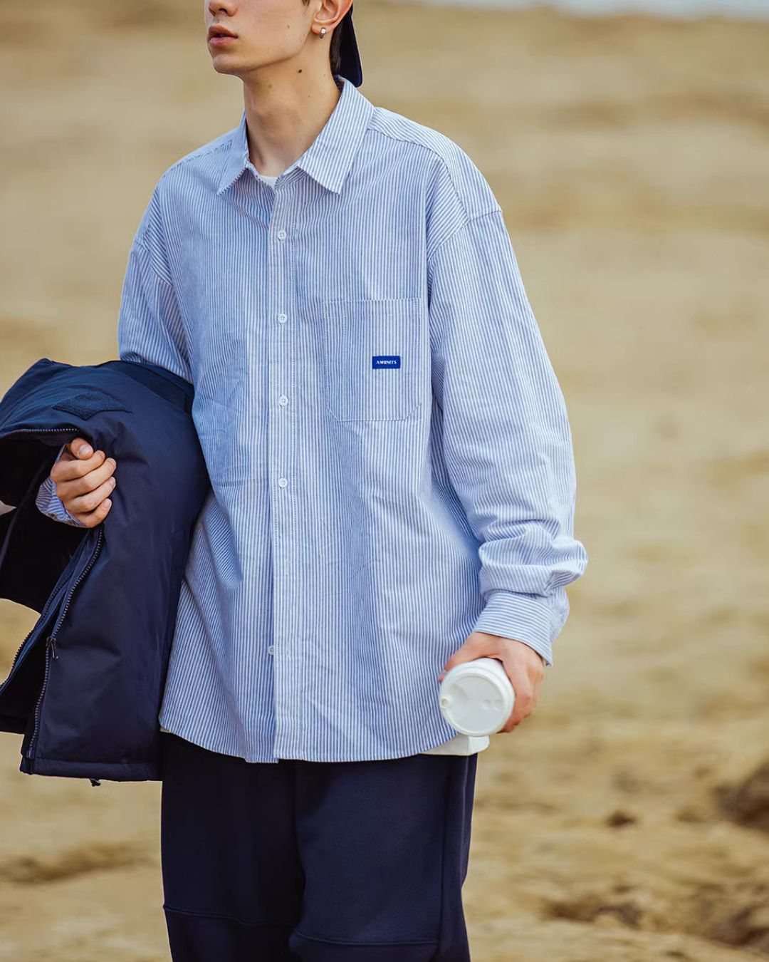 【10日以内お届け】Casual Striped Shirt LS047
